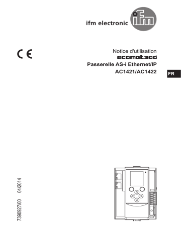 AC1421 | IFM AC1422 AS-Interface EtherNet/IP gateway Mode d'emploi | Fixfr