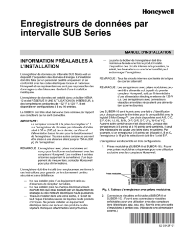 Submeter | SUB SERIES | E-Mon SUBIDR Guide d'installation | Fixfr
