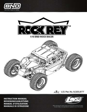 Losi LOS03026 1/10 Rock Rey 4WD Rock Racer Brushless BND Manuel utilisateur | Fixfr
