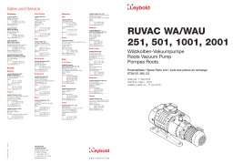 LEYBOLD RUVAC WAU 1001 Roots vacuum pump Manuel du propriétaire