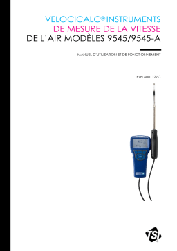 tsi 9545 VelociCalc Air Velocity Meter Manuel du propriétaire