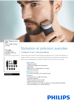 Philips MG5740/15 Multigroom series 5000 12-en-1 Visage, Cheveux et Corps Manuel utilisateur