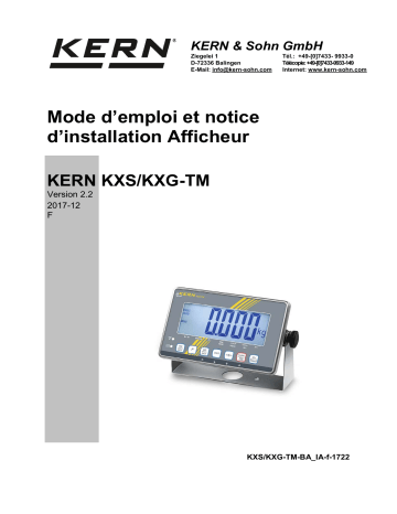 KERN IXS 10K-3LM Installation manuel | Fixfr