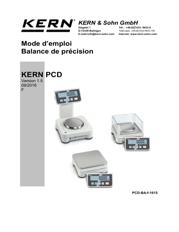 PCD 10K0.1 | PCD 3000-2 | PCD 6K-4 | PCD 2500-2 | PCD 300-3 | PCD 250-3 | KERN PCD 10K-3 Mode d'emploi | Fixfr