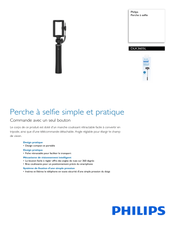 Philips DLK3605L/00 Perche à selfie Manuel utilisateur | Fixfr