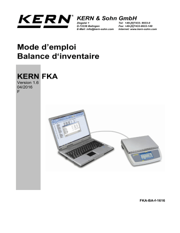 FKA 30K-4 | KERN FKA 60K-4 Mode d'emploi | Fixfr