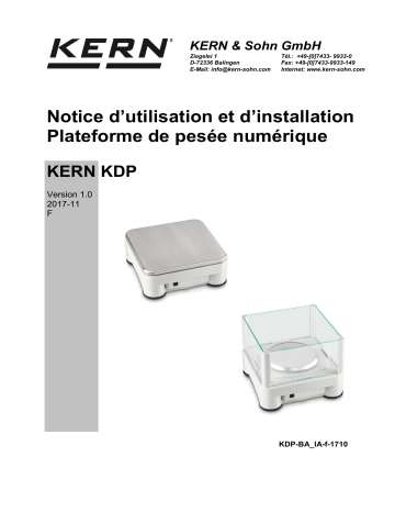 KERN KDP 3000-2 Installation manuel | Fixfr