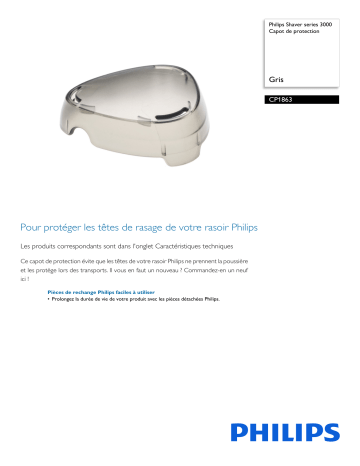 Philips CP1863/01 Shaver series 3000 Capot de protection Manuel utilisateur | Fixfr