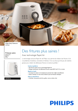 Philips HD9216/80R1 Daily Collection Airfryer Manuel utilisateur