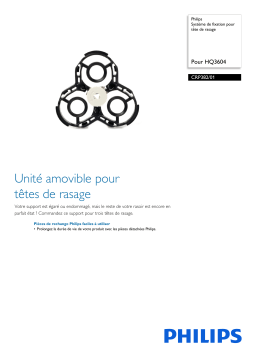 Philips CRP382/01 Système de fixation pour tête de rasage Manuel utilisateur