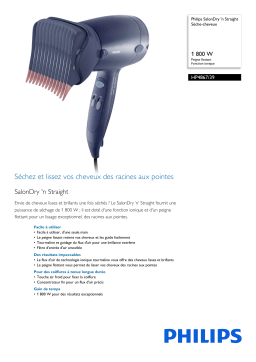 Philips HP4867/39 SalonDry 'n Straight Sèche-cheveux Manuel utilisateur