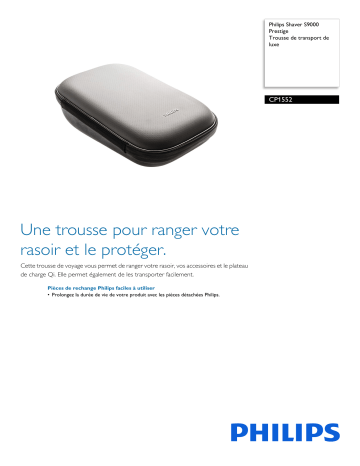 Philips CP1552/01 Shaver S9000 Prestige Trousse de transport de luxe Manuel utilisateur | Fixfr