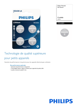 Philips CR2430P4/00B Minicells Pile bouton Manuel utilisateur