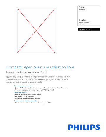 Philips FM32FD175D/00 Clé USB Manuel utilisateur | Fixfr