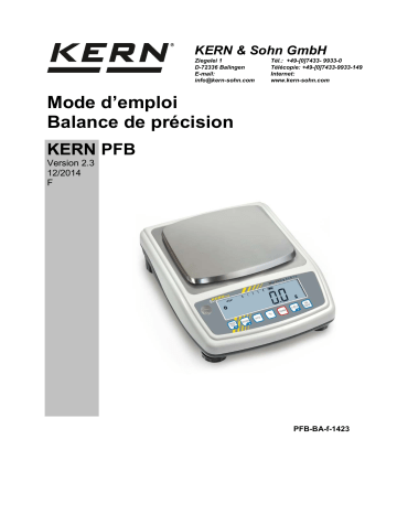 PFB 3000-2-C | PFB 1200-2-C | KERN PFB 6000-1-C Mode d'emploi | Fixfr