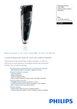 Philips QT4090/32 Beardtrimmer series 7000 tondeuse barbe à système d'aspiration Manuel utilisateur