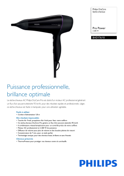 Philips BHD176/10 DryCare Sèche-cheveux Manuel utilisateur