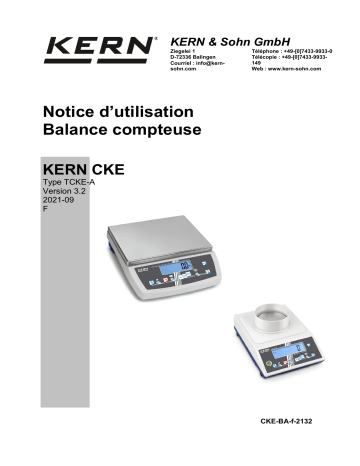 TCKE 8K-5-A | TCKE 36K-4-A | TCKE 65K-4-A | TCKE 16K-4-A | TCKE 16K-5-A | TCKE 3000-2-A | TCKE 300-3-A | KERN TCKE 6K-5-A Mode d'emploi | Fixfr