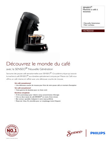 SENSEO® HD7820/60 SENSEO® Machine à café à dosettes Manuel utilisateur | Fixfr