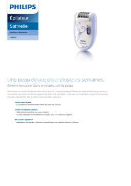 Philips HP6507/20 Satinelle Épilateur Manuel utilisateur