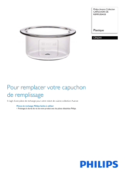 Philips CP6544/01 Avance Collection CAPUCHON DE REMPLISSAGE Manuel utilisateur