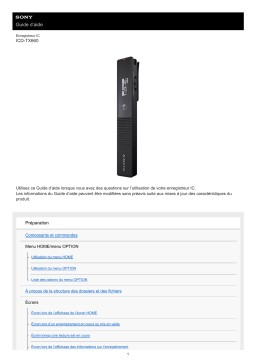 Sony ICD TX660 Mode d'emploi