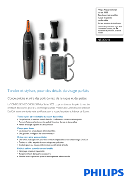 Philips NT5176/16 Nose trimmer series 5000 Tondeuse nez-oreilles, nuque et pattes confortable Manuel utilisateur