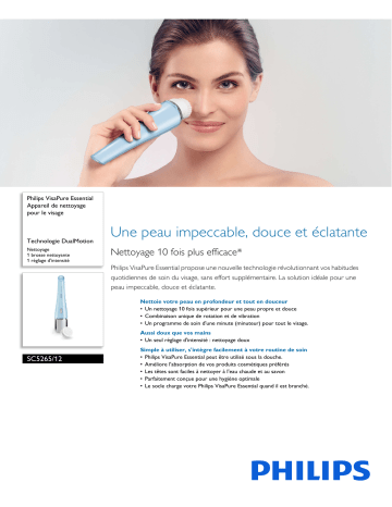 Philips SC5265/12 VisaPure Essential Appareil de nettoyage pour le visage Manuel utilisateur | Fixfr