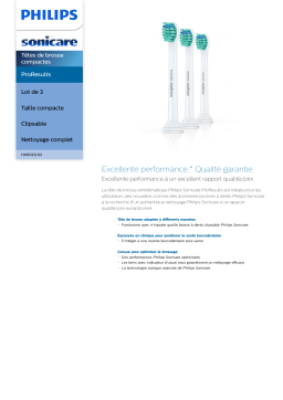 Sonicare HX6023/02 Sonicare ProResults Têtes de brosse compactes Manuel utilisateur