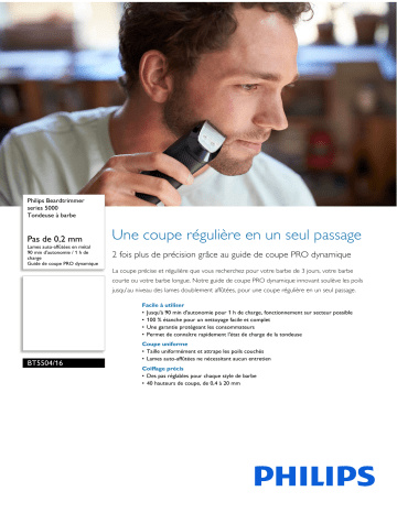 Philips BT5504/16 Beardtrimmer series 5000 Tondeuse à barbe Manuel utilisateur | Fixfr