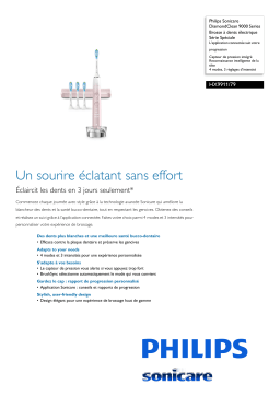 Sonicare HX9911/79 Sonicare DiamondClean 9000 Series Brosse à dents électrique Série Spéciale Manuel utilisateur