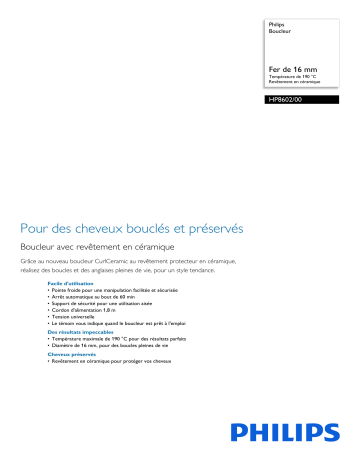 Philips HP8602/00 Boucleur Manuel utilisateur | Fixfr