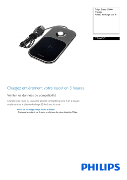 Philips CP1000/01 Shaver S9000 Prestige Plateau de charge sans fil Manuel utilisateur