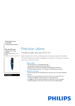 Philips BT5260/32 Beardtrimmer series 5000 Tondeuse barbe étanche Manuel utilisateur