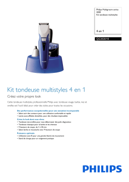 Philips QG3020/10 Multigroom series 3000 Kit tondeuse multistyles Manuel utilisateur