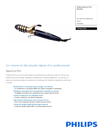 Philips HP4654/00 SalonCurl Pro Boucleur Manuel utilisateur | Fixfr