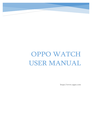 Oppo Watch 41mm Mode d'emploi | Fixfr