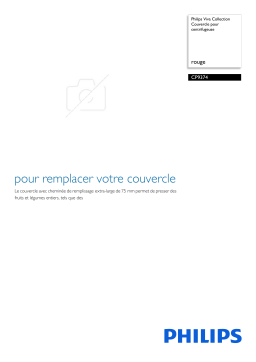 Philips CP9374/01 Viva Collection Couvercle pour centrifugeuse Manuel utilisateur
