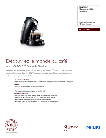 SENSEO® HD7822/60 SENSEO® Machine à café à dosettes Manuel utilisateur | Fixfr