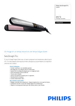 Philips HP4669/00 SalonStraight Pro Lisseur Manuel utilisateur