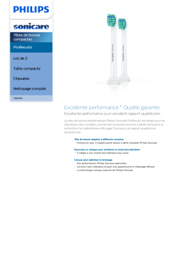 Sonicare HX6022/05 Sonicare ProResults Têtes de brosse compactes Manuel utilisateur