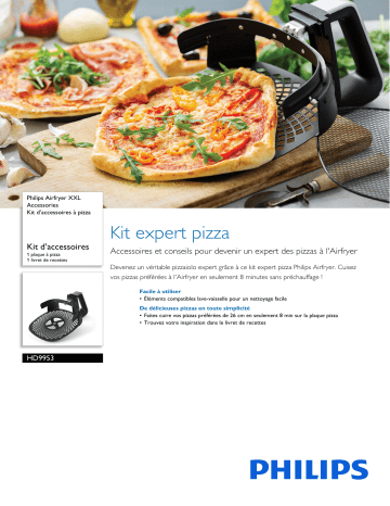 Philips HD9953/00R1 Airfryer XXL Accessories Kit d’accessoires à pizza Manuel utilisateur | Fixfr