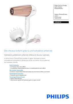 Philips HP8280/00 DryCare Prestige Sèche-cheveux MoistureProtect Manuel utilisateur