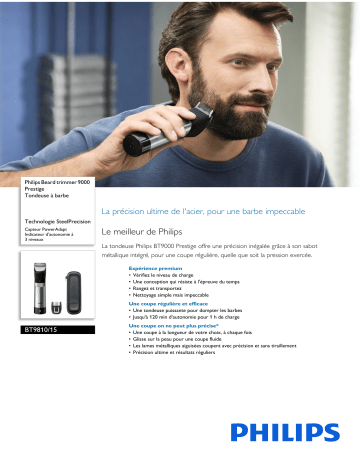 Philips BT9810/15 Beard trimmer 9000 Prestige Tondeuse à barbe Manuel utilisateur | Fixfr