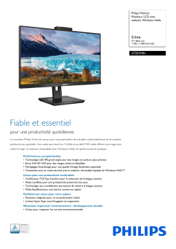 Philips 272S1MH/01 Moniteur LCD avec webcam Windows Hello Manuel utilisateur