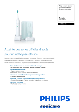 Sonicare HX5551/02 Essence Brosse à dents Philips Sonicare rechargeable Manuel utilisateur