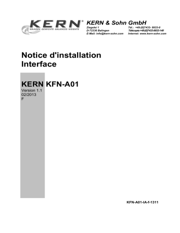 KERN KFN-A01 Installation manuel | Fixfr