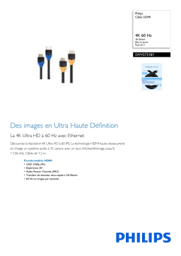 Philips SWV5731BY/10 Câble HDMI Manuel utilisateur