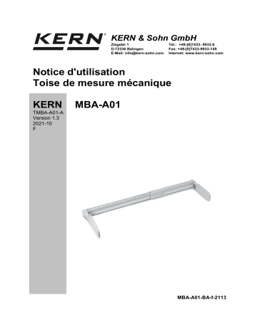 KERN TMBA-A01-A Mode d'emploi | Fixfr