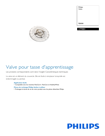 Philips CP9884/01 Valve Premium Sombrero, blanc Manuel utilisateur | Fixfr